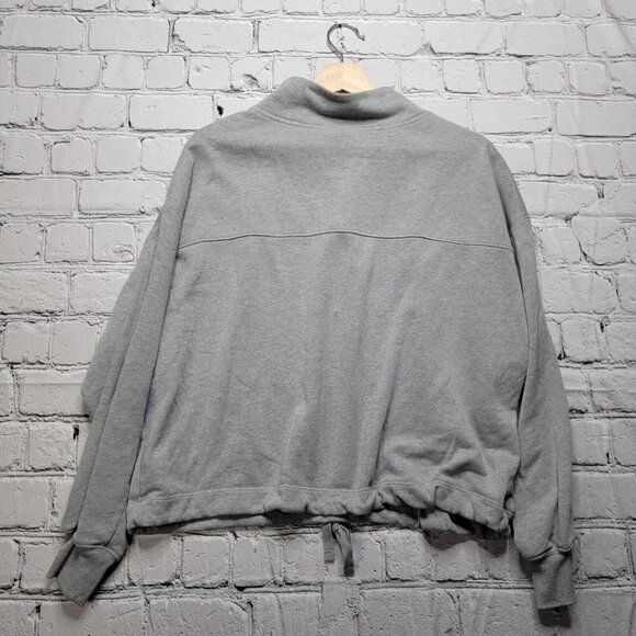 Old Navy Half Zip Oversized Gray Pullover Drawstring Hem Size M - Picture 9 of 12